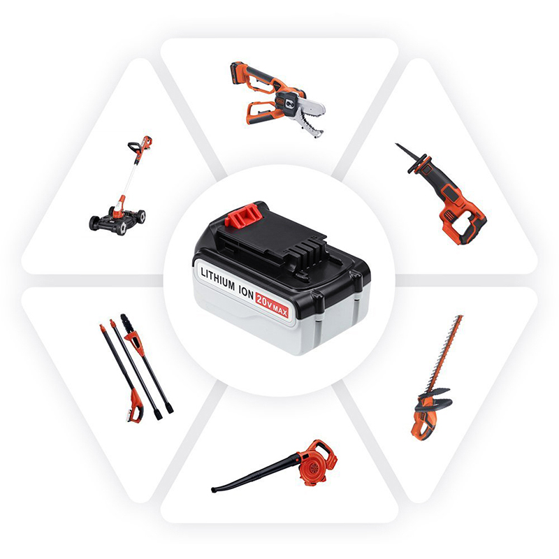 Li-ion 20V 5000 mAh udskiftningsbatterier Trådløse værktøjer til Black \u0026 Decker LB20, LBX20, LBX4020, LB2X4020